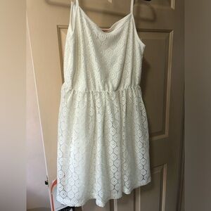 Summer lacy spaghetti strap dress, above knee